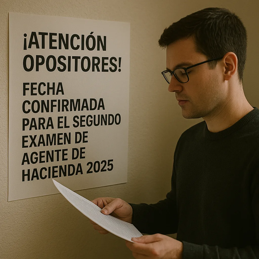 ¡ATENCIÓN OPOSITORES! Fecha Confirmada para el Segundo Examen de Agente de Hacienda 2025