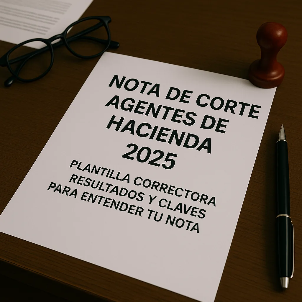 Nota de corte Agentes de Hacienda 2025: plantilla correctora, resultados y claves para entender tu nota