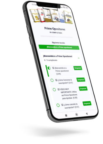 App de Prime Opositores en un smartphone